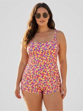 OLD NAVY Textured Floral Swim Romper
